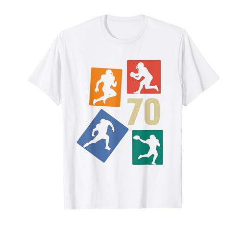 70. Geburtstag Jungs Retro American Football Spieler T-Shirt von Retro American Football Geburtstag Junge Geschenk