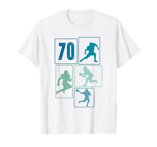 70. Geburtstag Jungs Retro American Football Spieler T-Shirt von Retro American Football Geburtstag Junge Geschenk