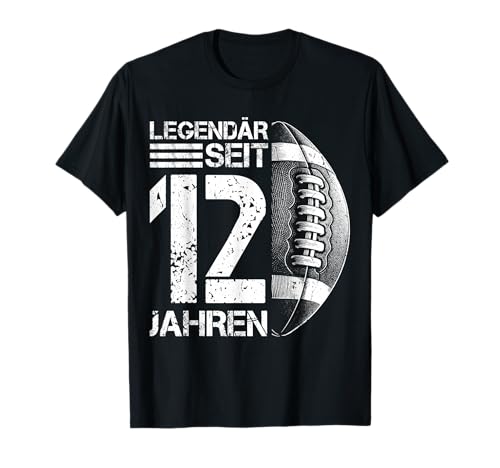 12. Geburtstag American Football Spieler 12 Jahre Junge Kind T-Shirt von Retro American Football Junge Männer Geburtstag