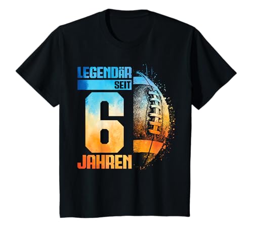 Kinder 6. Geburtstag American Football Spieler 6 Jahre Junge Kinder T-Shirt Kinder 6. Geburtstag American Football Spieler 6 Jahre Junge Kinder T-Shirt von Retro American Football Junge Männer Geburtstag