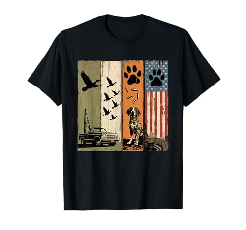 Vintage Jagdhund Patriotische USA-Flagge Entenjäger Männer Jungen T-Shirt Vintage Jagdhund Patriotische USA-Flagge Entenjäger Männer Jungen T-Shirt von Retro American Hunter Dog Duck Hunting Apparel