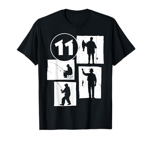 11. Geburtstag Jungs Retro Angler Angeln 11 Jahre alt T-Shirt von Retro Angler Angeln Geburtstag Junge Geschenk