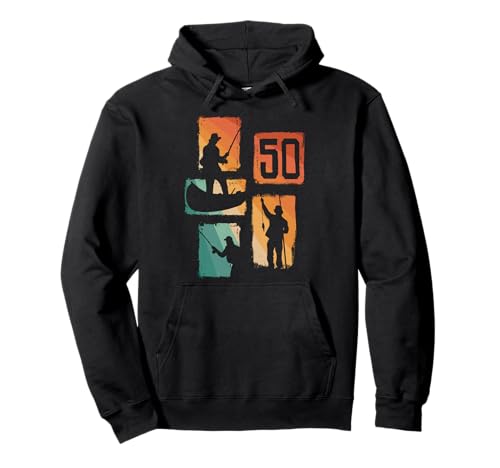 50. Geburtstag Männer Retro Angler Angeln 50 Jahre alt Pullover Hoodie von Retro Angler Angeln Geburtstag Junge Geschenk