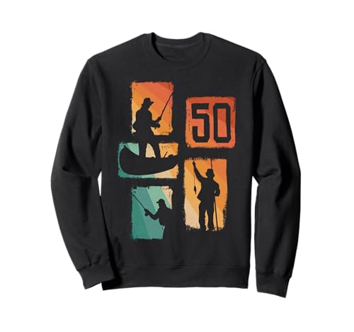 50. Geburtstag Männer Retro Angler Angeln 50 Jahre alt Sweatshirt von Retro Angler Angeln Geburtstag Junge Geschenk