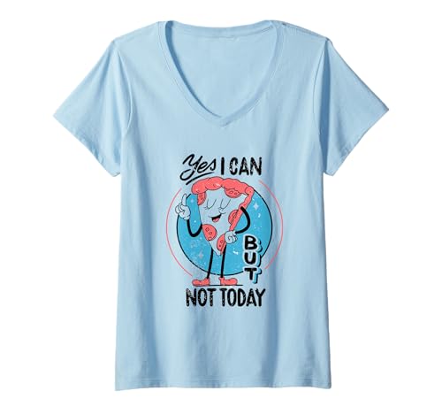 Damen Yes I can, but not Today - Funny Procastination Humor T-Shirt mit V-Ausschnitt von Retro Antisocial Club