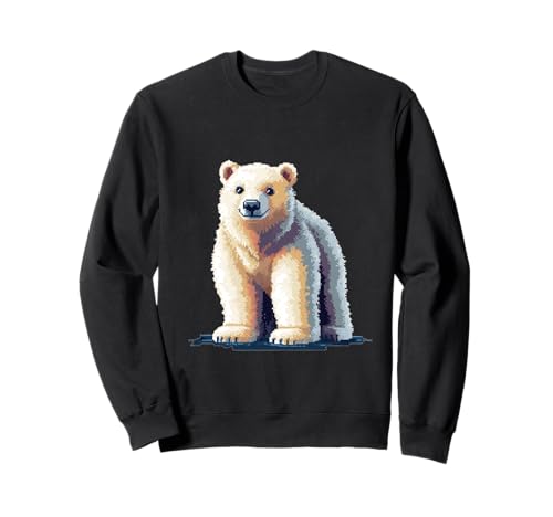Retro Aracade Video Gaming Pixel Art 8-bit 16-bit Kinder Eisbär Design Sweatshirt Schwarz S von Retro Aracade Video Gaming Pixel Art 8-bit 16-bit