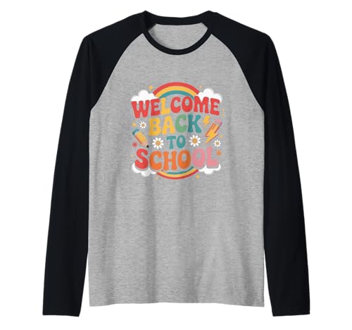 Groovy Willkommen zurück in die Schule Lehrer Appreciation Boys Girl Raglan Groovy Willkommen zurück in die Schule Lehrer Appreciation Boys Girl Raglan von Retro Back to School