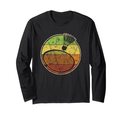 Vintage Badminton Federball und Schläger Herren Damen Kinder Langarmshirt von Retro Badminton Designs for Men Women Kids