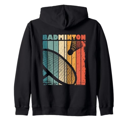 Vintage Badmintonschläger und Federball für Männer Frauen Kinder Kapuzenjacke von Retro Badminton Designs for Men Women Kids