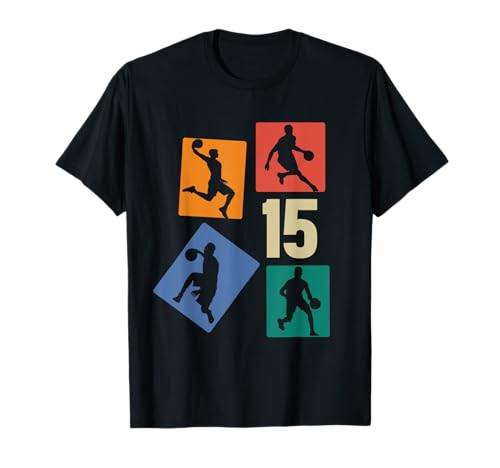 15. Geburtstag Basketball Spieler 15. Jahre Jungs Retro T-Shirt 15. Geburtstag Basketball Spieler 15. Jahre Jungs Retro T-Shirt von Retro Basketball Geburtstag Junge Spieler Geschenk
