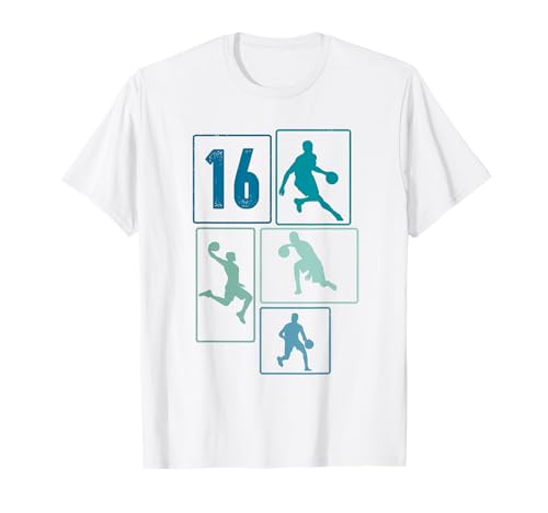16. Geburtstag Basketball Spieler 16. Jahre Jungs Retro T-Shirt von Retro Basketball Geburtstag Junge Spieler Geschenk