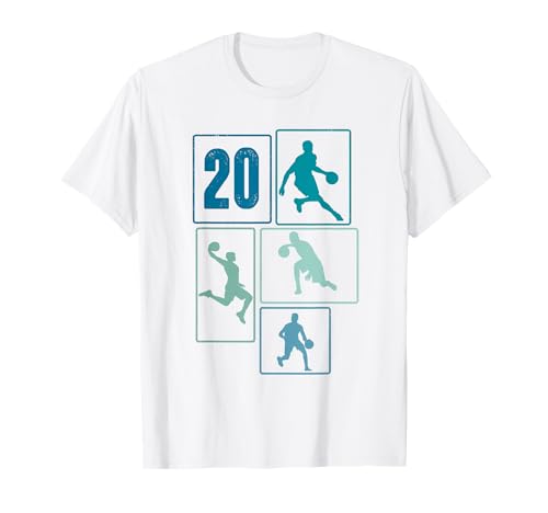 20. Geburtstag Basketball Spieler 20. Jahre Jungs Retro T-Shirt von Retro Basketball Geburtstag Junge Spieler Geschenk