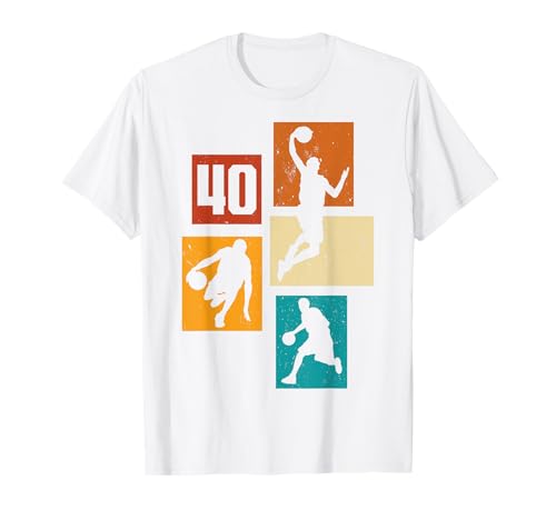 40. Geburtstag Basketball Spieler 40. Jahre Männer Retro T-Shirt 40. Geburtstag Basketball Spieler 40. Jahre Männer Retro T-Shirt von Retro Basketball Geburtstag Junge Spieler Geschenk