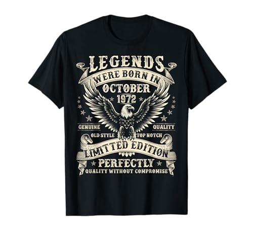 53 Jahre alt Geburtstag Geschenke für Männer 53. Geburtstag Oktober 1972 T-Shirt 53 Jahre alt Geburtstag Geschenke für Männer 53. Geburtstag Oktober 1972 T-Shirt von Retro Bday Gifts for Legend Men Born in October