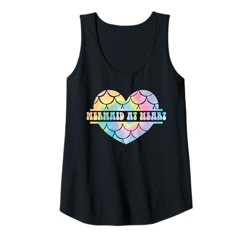 Damen Mermaid at Heart Pastell Scales Heart Ocean Lovers Women Girl Tank Top Damen Mermaid at Heart Pastell Scales Heart Ocean Lovers Women Girl Tank Top von Retro Beach Vibes Funny Vacation Party Trip Tees