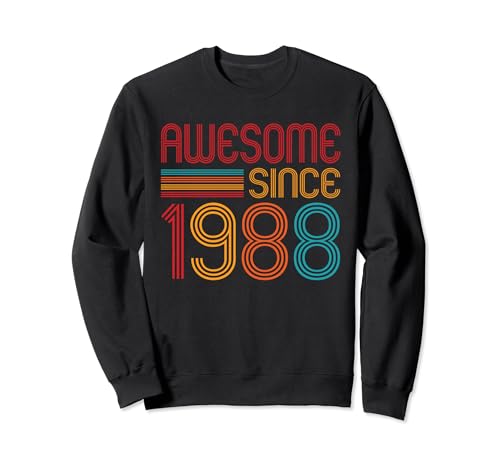 Awesome Since 1988 Vintage 1988 Birth Of Birthday Men Women Sweatshirt von Retro Birthday Funny Gifts Mens Womens Vintage Co.