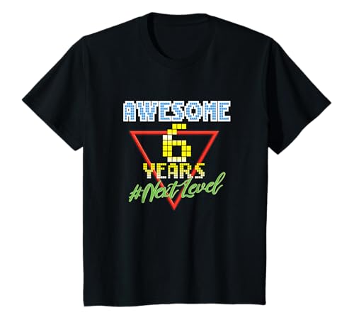 Kinder Awesome 6 Years 6 Jahre Retro Gaming NextLevel Design T-Shirt Kinder Awesome 6 Years 6 Jahre Retro Gaming NextLevel Design T-Shirt von Retro Birthday Gaming Party Gift for Birthday
