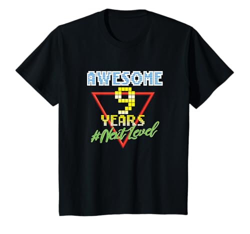 Kinder Awesome 9 Years 9 Jahre Retro Gaming NextLevel Design T-Shirt Kinder Awesome 9 Years 9 Jahre Retro Gaming NextLevel Design T-Shirt von Retro Birthday Gaming Party Gift for Birthday