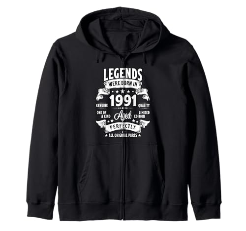 Vintage 1991 34 Jahre alte Geschenke für Männer Frauen 34. Geburtstag Kapuzenjacke Vintage 1991 34 Jahre alte Geschenke für Männer Frauen 34. Geburtstag Kapuzenjacke von Retro Birthday Gifts Co.