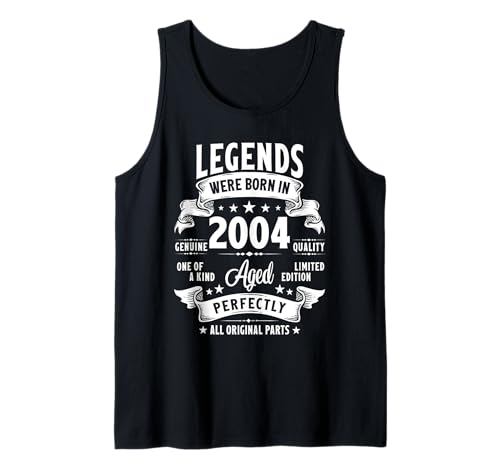 Vintage 2004 21 Jahre alte Geschenke für Männer Frauen 21. Geburtstag Tank Top Vintage 2004 21 Jahre alte Geschenke für Männer Frauen 21. Geburtstag Tank Top von Retro Birthday Gifts Co.
