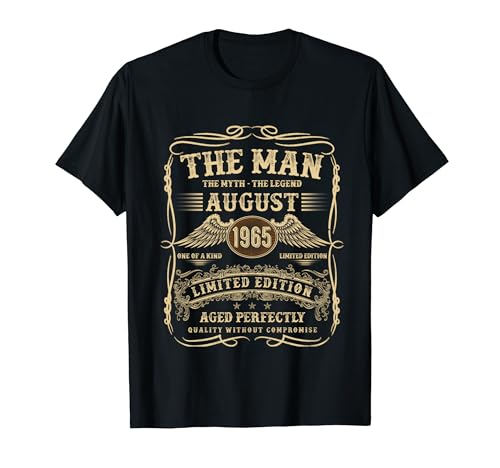 August 1965 59 Jahre alt Geburtstagsgeschenke für Männer 59. Geburtstag T-Shirt August 1965 59 Jahre alt Geburtstagsgeschenke für Männer 59. Geburtstag T-Shirt von Retro Birthday Gifts For Men Legendary Man August