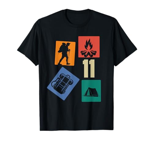 11. Geburtstag Camping 11 Jahre Jungs Retro Camper Wandern T-Shirt 11. Geburtstag Camping 11 Jahre Jungs Retro Camper Wandern T-Shirt von Retro Camping Geburtstag Jungs Männer Geschenk