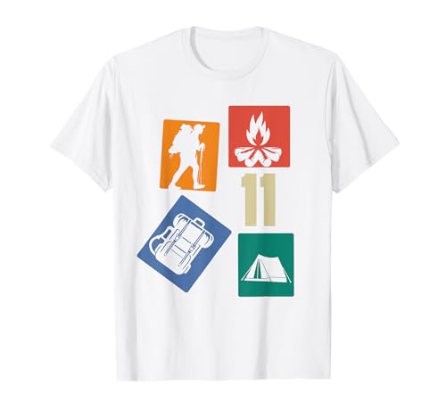 11. Geburtstag Camping 11 Jahre Jungs Retro Camper Wandern T-Shirt 11. Geburtstag Camping 11 Jahre Jungs Retro Camper Wandern T-Shirt von Retro Camping Geburtstag Jungs Männer Geschenk