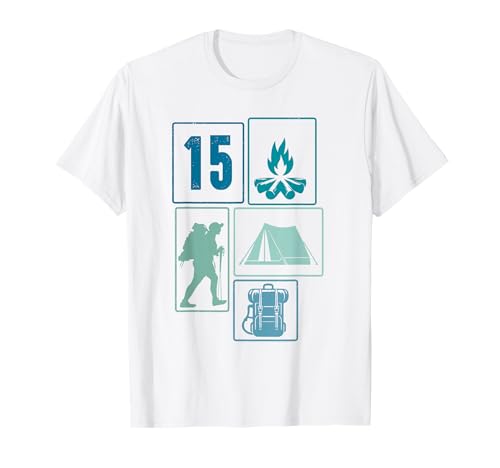 15. Geburtstag Camping 15 Jahre Jungs Retro Camper Wandern T-Shirt 15. Geburtstag Camping 15 Jahre Jungs Retro Camper Wandern T-Shirt von Retro Camping Geburtstag Jungs Männer Geschenk