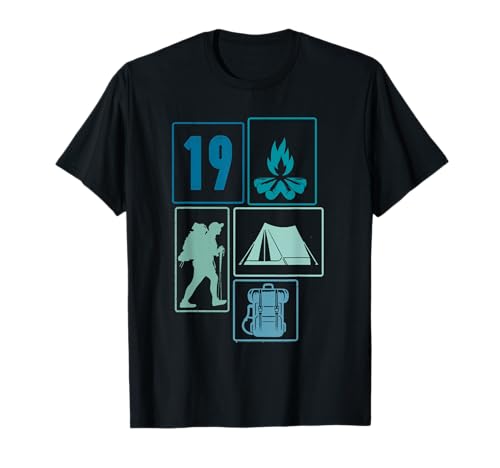 19. Geburtstag Camping 19 Jahre Männer Retro Camper Wandern T-Shirt von Retro Camping Geburtstag Jungs Männer Geschenk