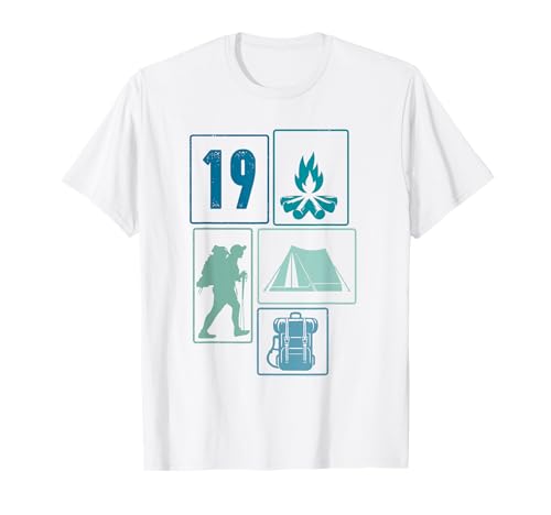 19. Geburtstag Camping 19 Jahre Männer Retro Camper Wandern T-Shirt von Retro Camping Geburtstag Jungs Männer Geschenk