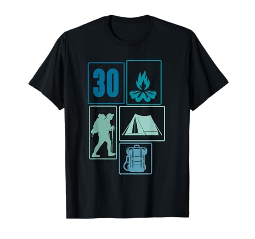 30. Geburtstag Camping 30 Jahre Männer Retro Camper Wandern T-Shirt von Retro Camping Geburtstag Jungs Männer Geschenk