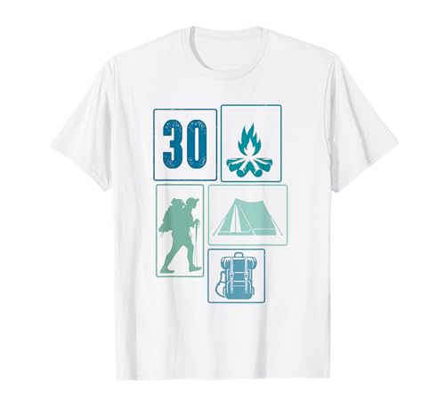 30. Geburtstag Camping 30 Jahre Männer Retro Camper Wandern T-Shirt von Retro Camping Geburtstag Jungs Männer Geschenk