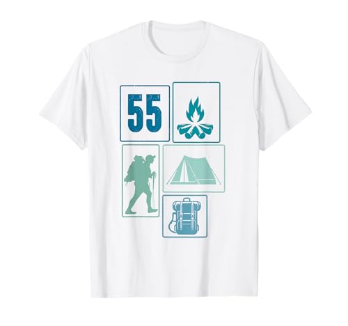 55. Geburtstag Camping 55 Jahre Männer Retro Camper Wandern T-Shirt von Retro Camping Geburtstag Jungs Männer Geschenk