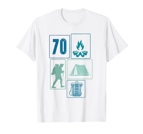 70. Geburtstag Camping 70 Jahre Männer Retro Camper Wandern T-Shirt von Retro Camping Geburtstag Jungs Männer Geschenk