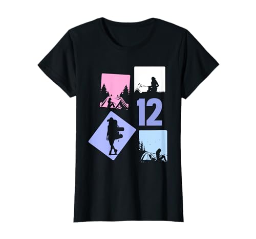 12. Geburtstag Camping 12 Jahre Mädchen Retro Camper Wandern T-Shirt von Retro Camping Geburtstag Mädchen Frauen Geschenk