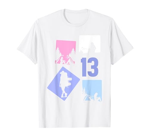 13. Geburtstag Camping 13 Jahre Mädchen Retro Camper Wandern T-Shirt von Retro Camping Geburtstag Mädchen Frauen Geschenk