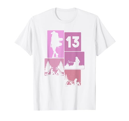 13. Geburtstag Camping 13 Jahre Mädchen Retro Camper Wandern T-Shirt von Retro Camping Geburtstag Mädchen Frauen Geschenk