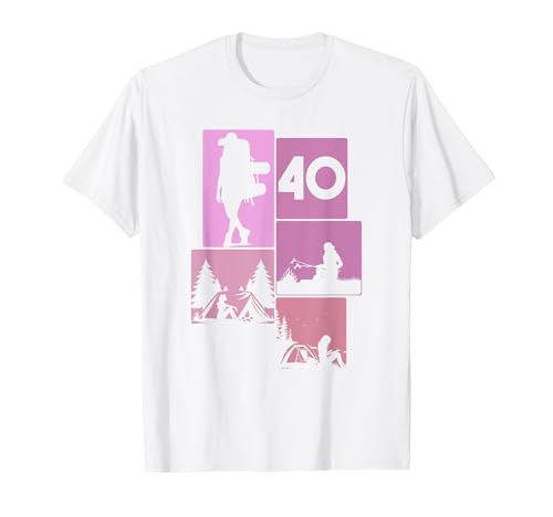 40. Geburtstag Camping 40 Jahre Frauen Retro Camper Wandern T-Shirt von Retro Camping Geburtstag Mädchen Frauen Geschenk