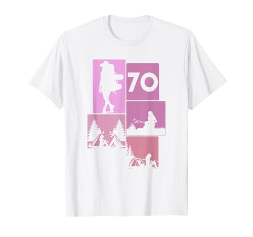 70. Geburtstag Camping 70 Jahre Frauen Retro Camper Wandern T-Shirt von Retro Camping Geburtstag Mädchen Frauen Geschenk
