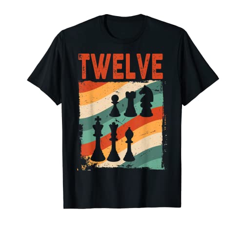 12. Geburtstag Retro Schach 12 Jahre alt Junge Mädchen T-Shirt von Retro Chess Player Birthday Designs