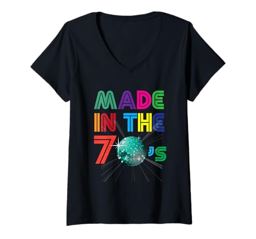 Damen Vintage Retro Made In The 70s Gift +- 40 Years Old T-Shirt mit V-Ausschnitt Damen Vintage Retro Made In The 70s Gift +- 40 Years Old T-Shirt mit V-Ausschnitt von Retro Classic Vintage 70s Arts