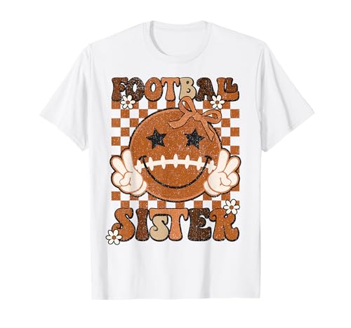 Kokette Schleife Fußball Schwester Retro Game Day Frauen Mädchen T-Shirt Kokette Schleife Fußball Schwester Retro Game Day Frauen Mädchen T-Shirt von Retro Coquette Bow Football Sister