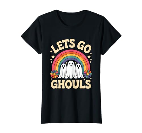 Halloween Lets Go Ghouls Ghost Retro Kostüm Damen Mädchen Kinder T-Shirt von Retro Costume Vibes