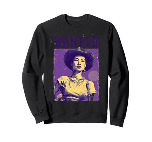 Retro Cowgirl Wanted Poster für Frauen Sweatshirt von Retro Cowgirl Wanted Poster Co.