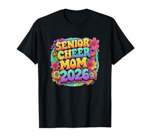 2026 Senior Cheerleaderin Mama Kurs von 2026 Groovy Peace Fun T-Shirt 2026 Senior Cheerleaderin Mama Kurs von 2026 Groovy Peace Fun T-Shirt von Retro Cute School Groove Color Cheer Pep Rally CLR