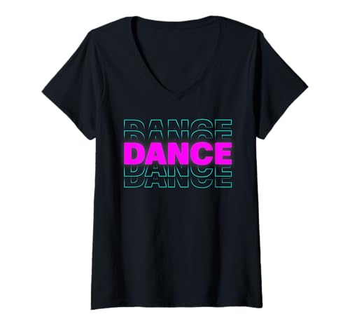 Damen Retro Dance I Love Dancing Tanzstudent Tanzlehrer T-Shirt mit V-Ausschnitt Damen Retro Dance I Love Dancing Tanzstudent Tanzlehrer T-Shirt mit V-Ausschnitt von Retro Dance I Love Dancing Dancer Student Teacher