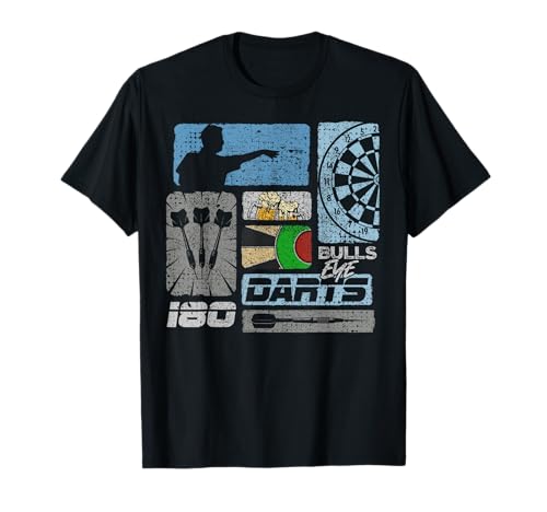 Dart Retro 80s 90s Vintage Dartscheibe Dartpfeil Herren Dart T-Shirt von Retro Dart Champion King Queen Darts Zubehör