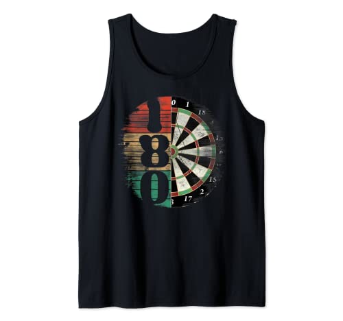 Retro Dartscheibe Dartboard 180 für Dartspieler Dart Herren Tank Top von Retro Dart Champion King Queen Darts Zubehör