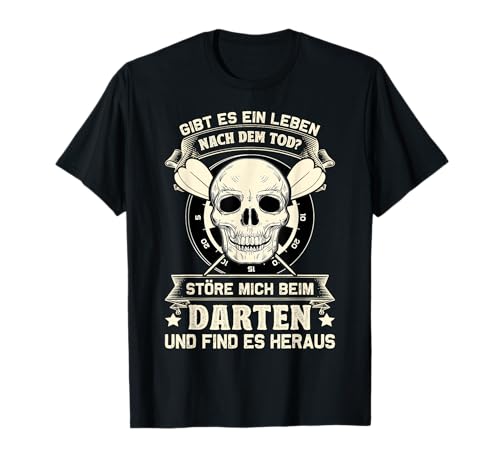 Ein Leben nach dem Tod - Retro Dartscheibe Herren Dart T-Shirt von Retro Dartboard Motifs Funny Vintage Darts Sayings