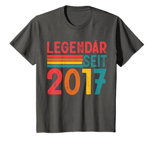Kinder Legendär Seit 2017 Retro Jungs Mädchen 8. Geburtstagsshirt T-Shirt von Retro Deko Jahrgang Geburtstage Geschenkideen